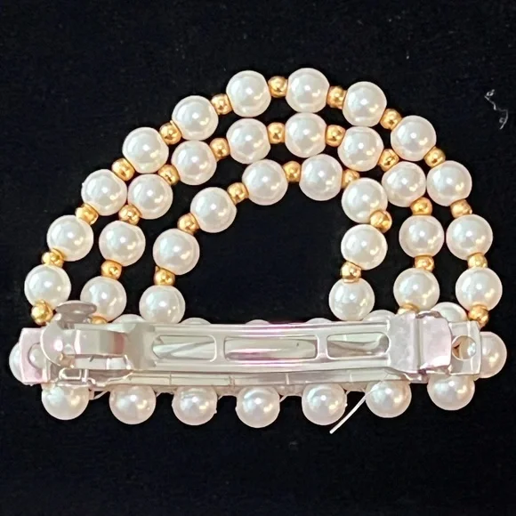 Vintage 1980’s Gold and White Pearl Hair Accessory - Picture 4 of 5